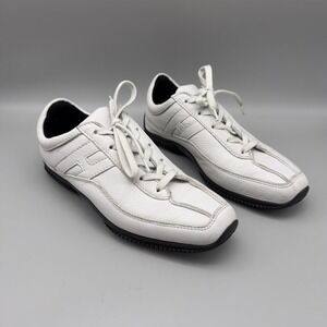 Hogan Shoes Mens White UK 6 Olympia Leather Low Top Trainer Sneakers Italy Luxe